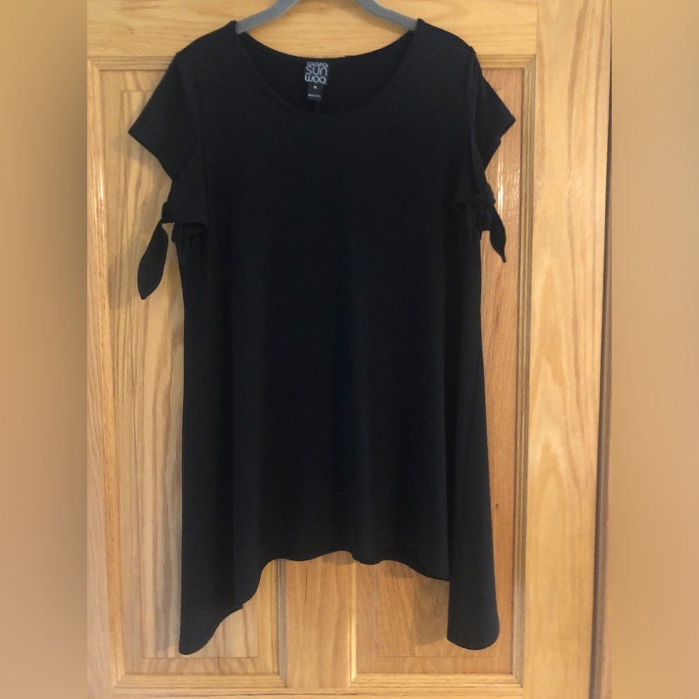 Clara Sun Woo Tie Sleeve Tunic Black M (12)